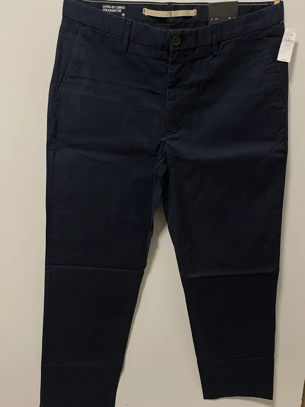 Banana Republic Men's Lived In Chino Pants 36x34 Navy Blue Straight Fit NWT GF